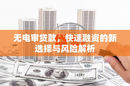 射阳无电审贷款，快速融资的新选择与风险解析