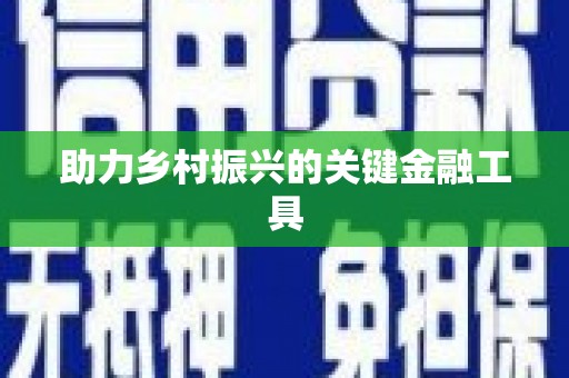 射阳助力乡村振兴的关键金融工具