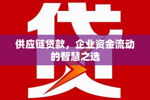 射阳供应链贷款，企业资金流动的智慧之选