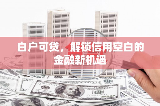 射阳白户可贷，解锁信用空白的金融新机遇