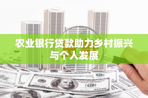 射阳农业银行贷款助力乡村振兴与个人发展