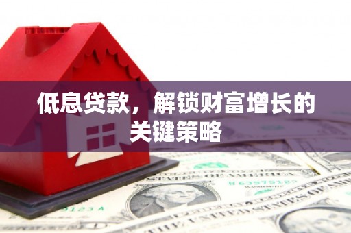 射阳低息贷款，解锁财富增长的关键策略