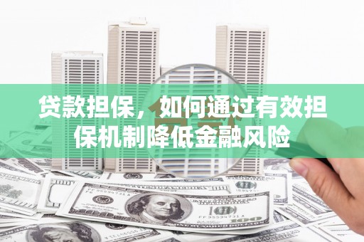 射阳贷款担保，如何通过有效担保机制降低金融风险