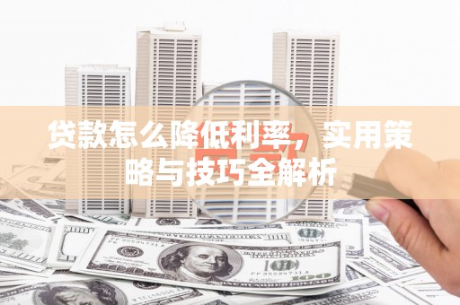 射阳贷款怎么降低利率，实用策略与技巧全解析