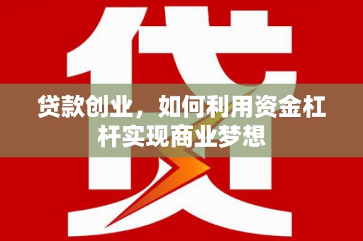 射阳贷款创业，如何利用资金杠杆实现商业梦想