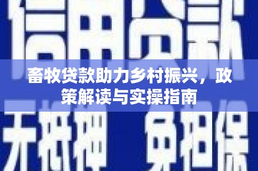 射阳畜牧贷款助力乡村振兴，政策解读与实操指南